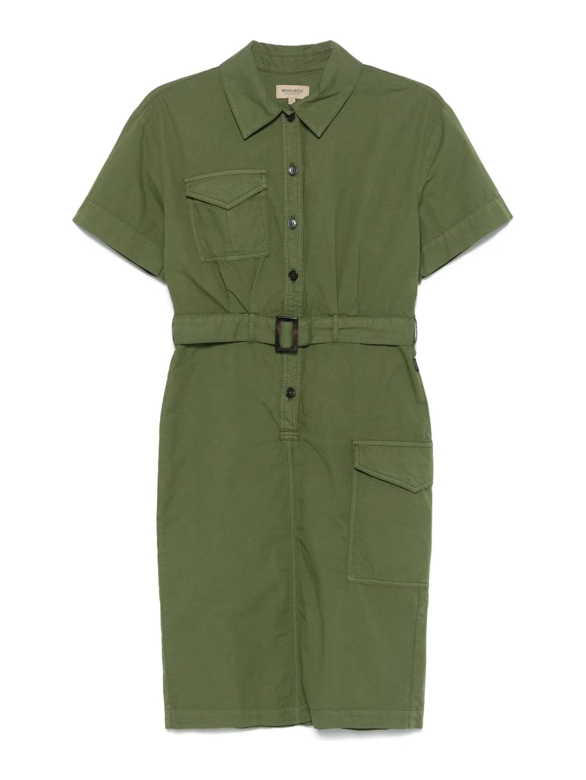 Woolrich Button Detailed Belted Dress