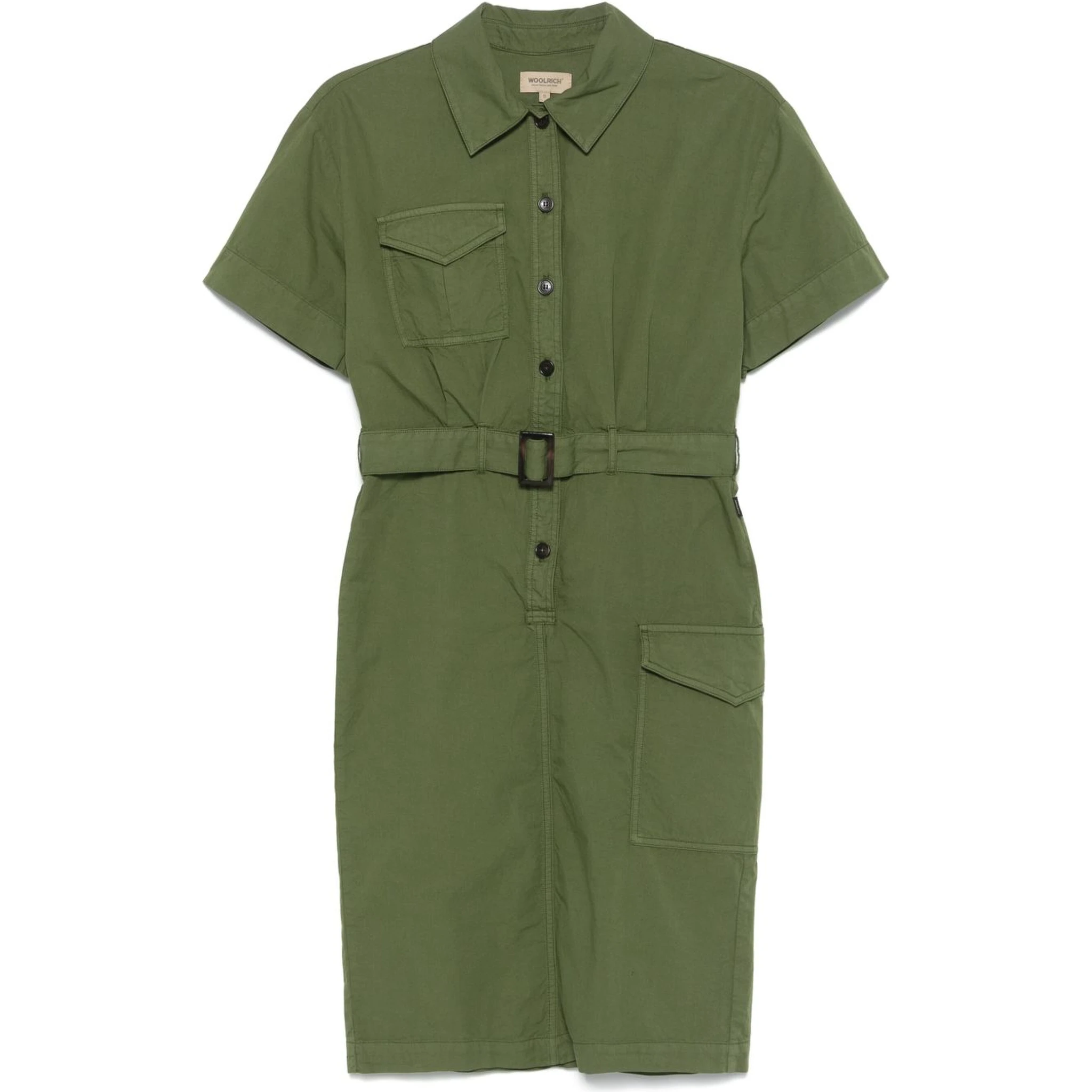 Woolrich Button Detailed Belted Dress