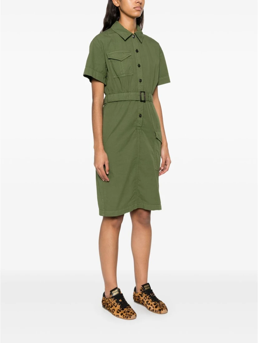 Woolrich Button Detailed Belted Dress