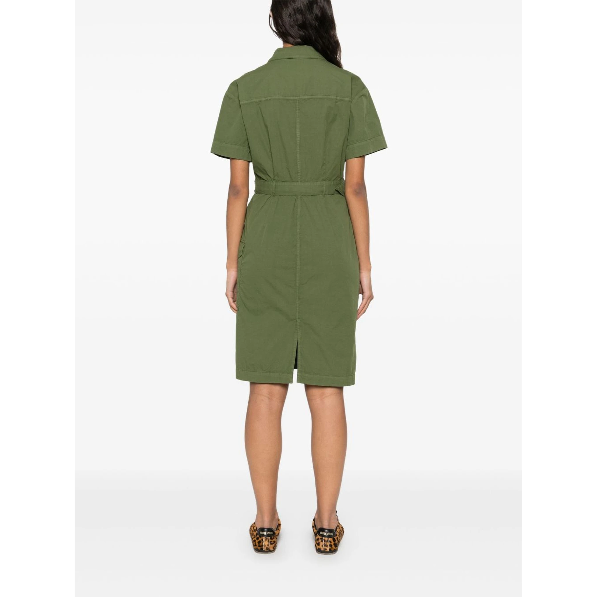 Woolrich Button Detailed Belted Dress