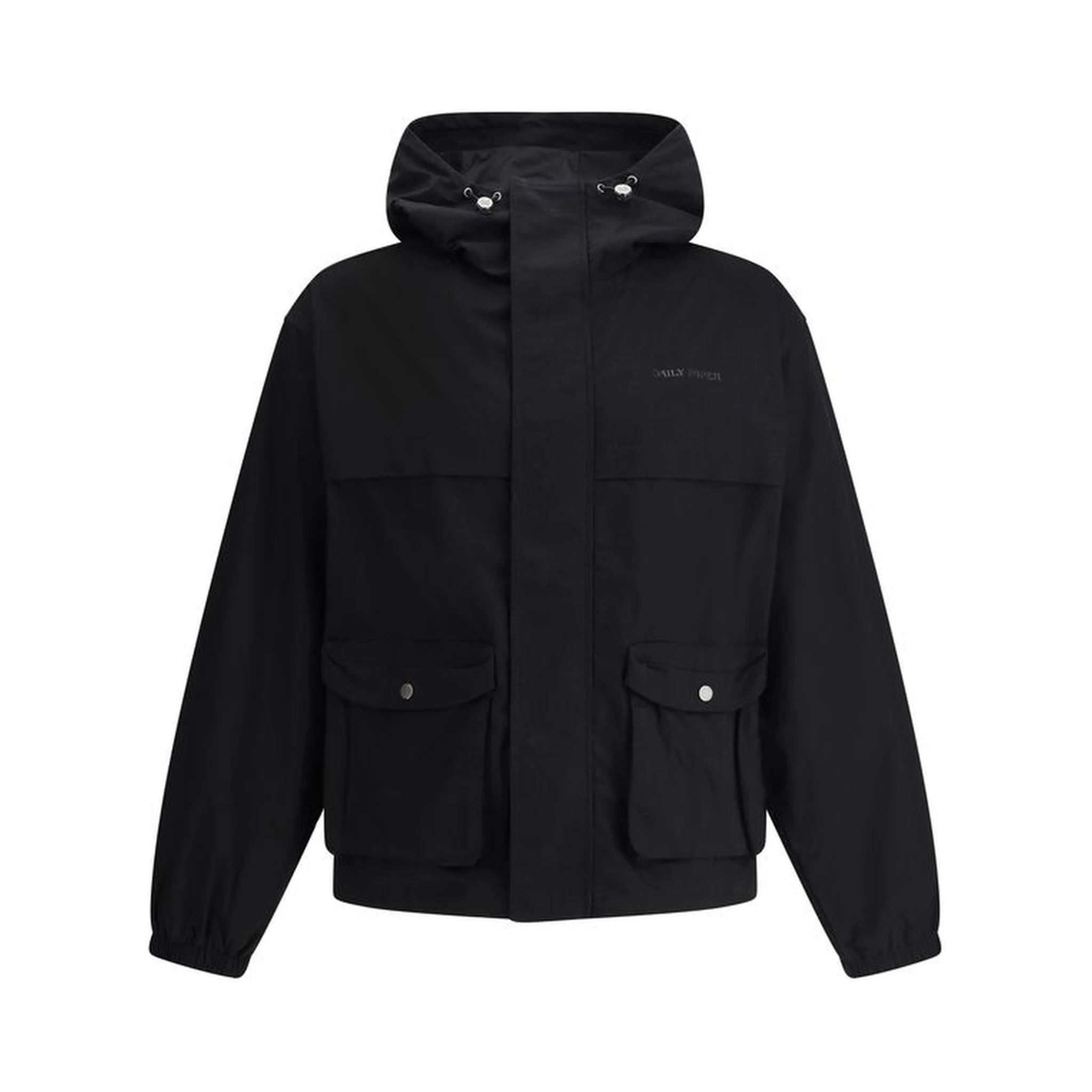 Black Cotton Shell Jacket
