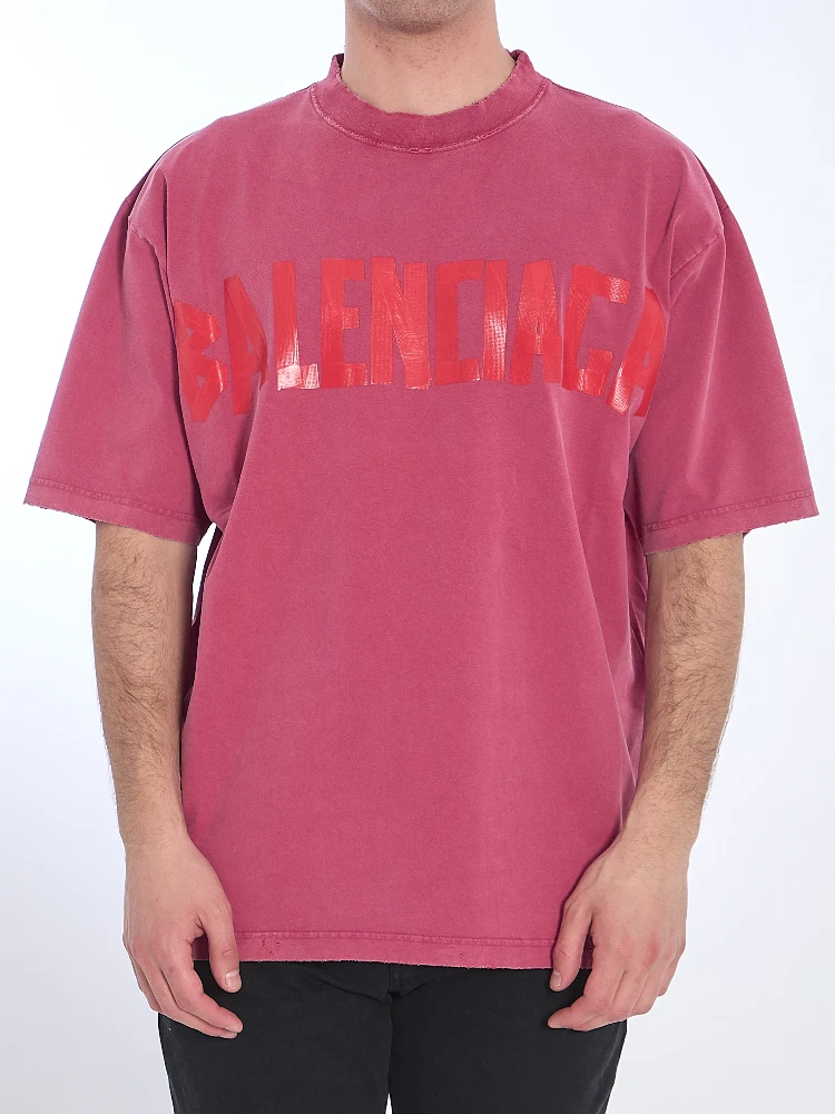Tape Type T-shirt In Pink