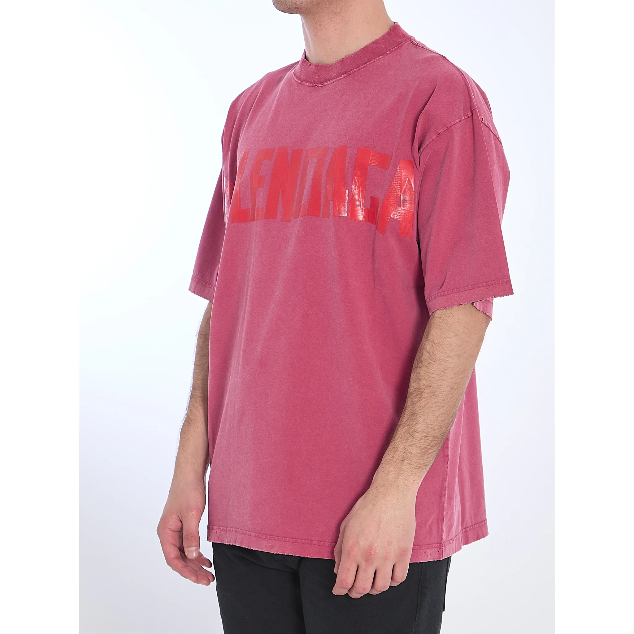 Tape Type T-shirt In Pink