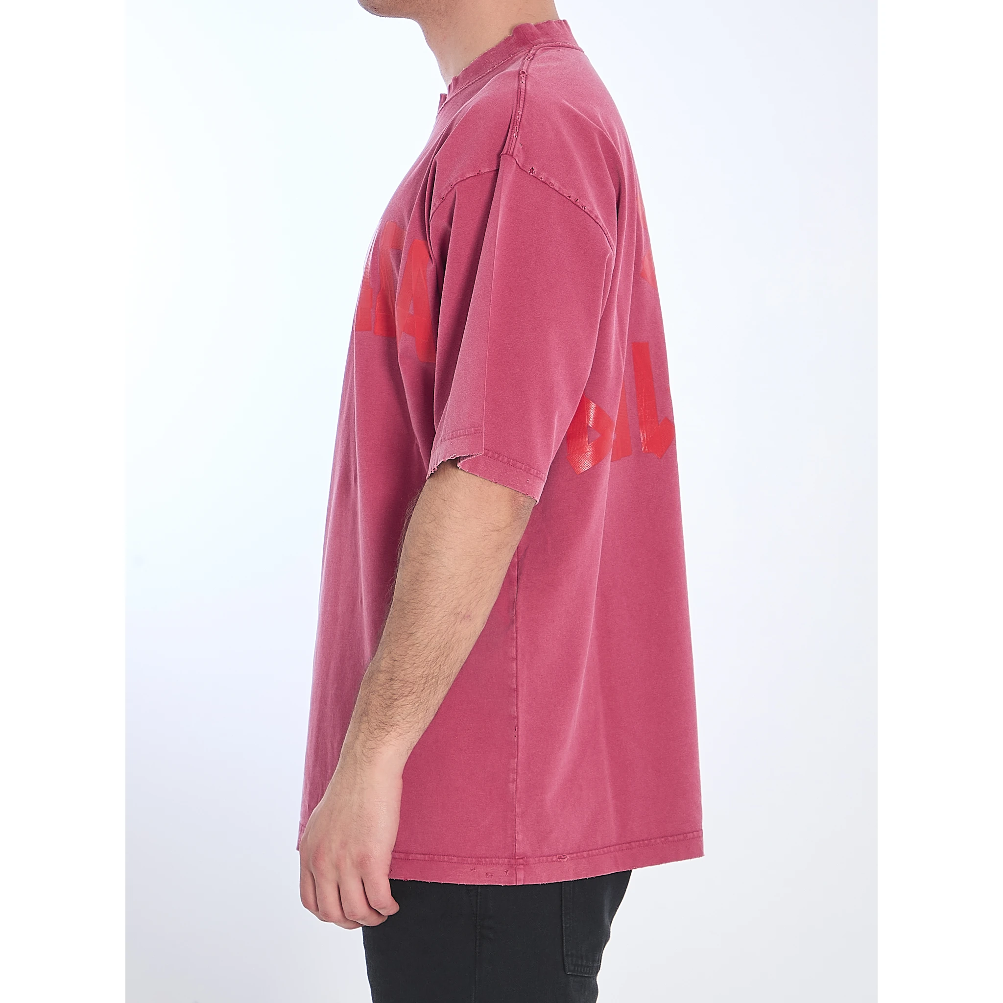 Tape Type T-shirt In Pink