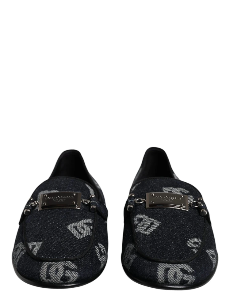 Black Logo Cotton Loafers Formal Dress Shoes alternative