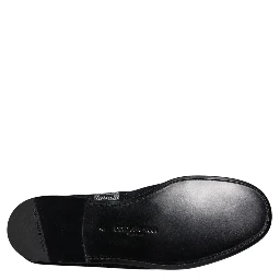 Black Logo Cotton Loafers Formal Dress Shoes