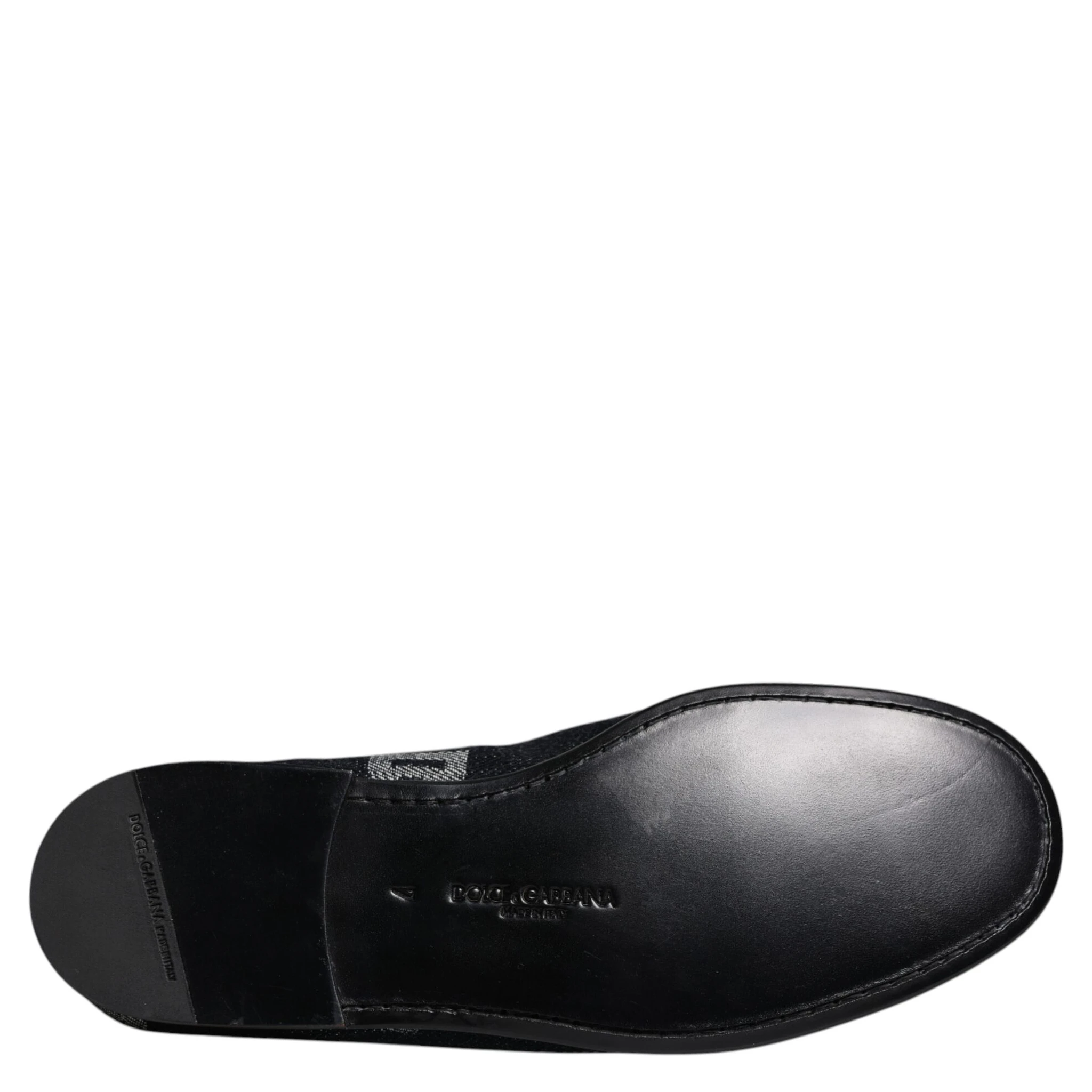 Black Logo Cotton Loafers Formal Dress Shoes