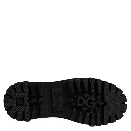 Black White Padded Mid Calf Lace Up Boots Shoes