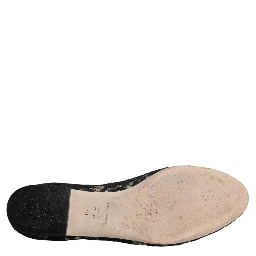 Black Taormina Lace Slip On Flats Shoes