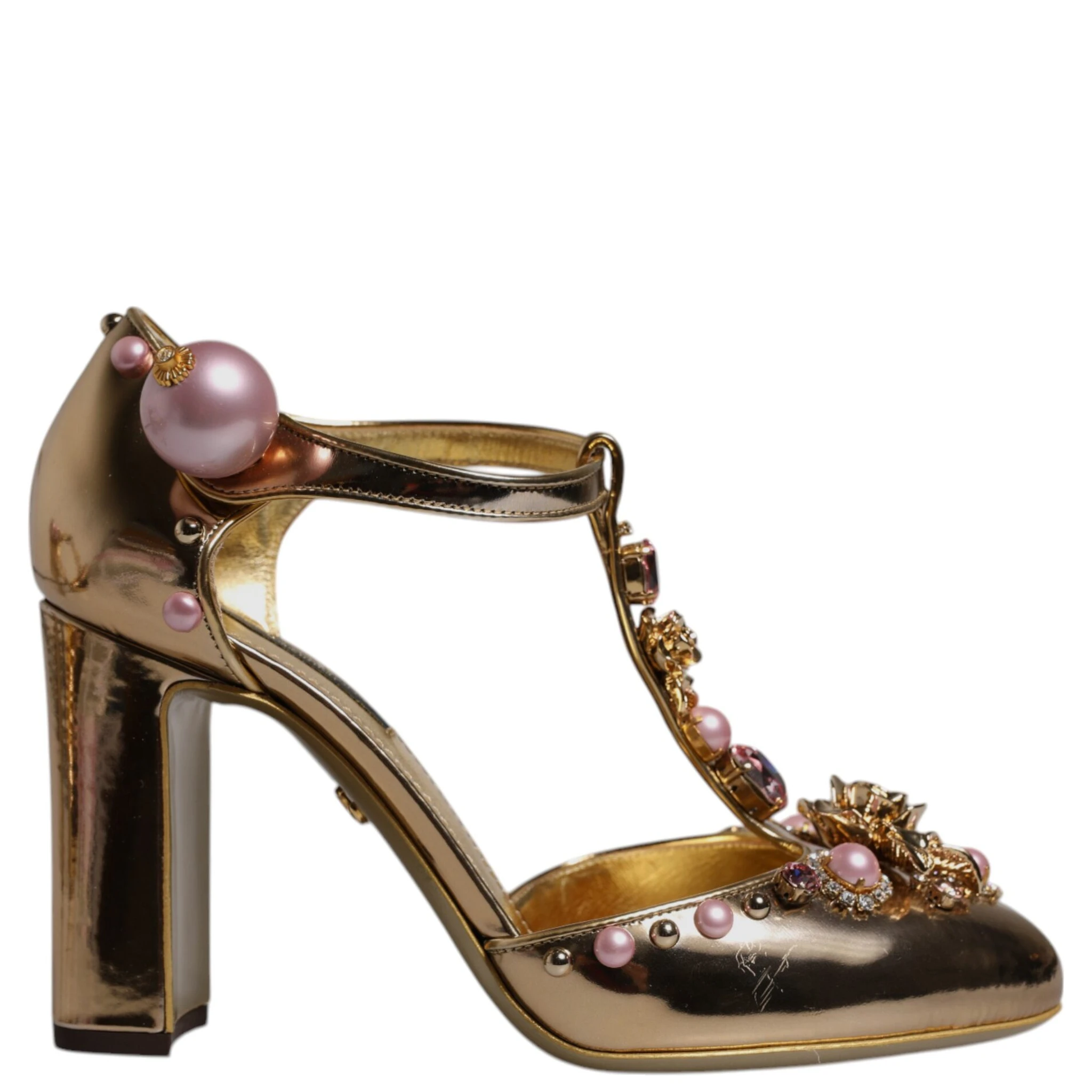 Gold Embellished Vally Heels Sandals Shoes