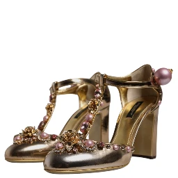 Gold Embellished Vally Heels Sandals Shoes