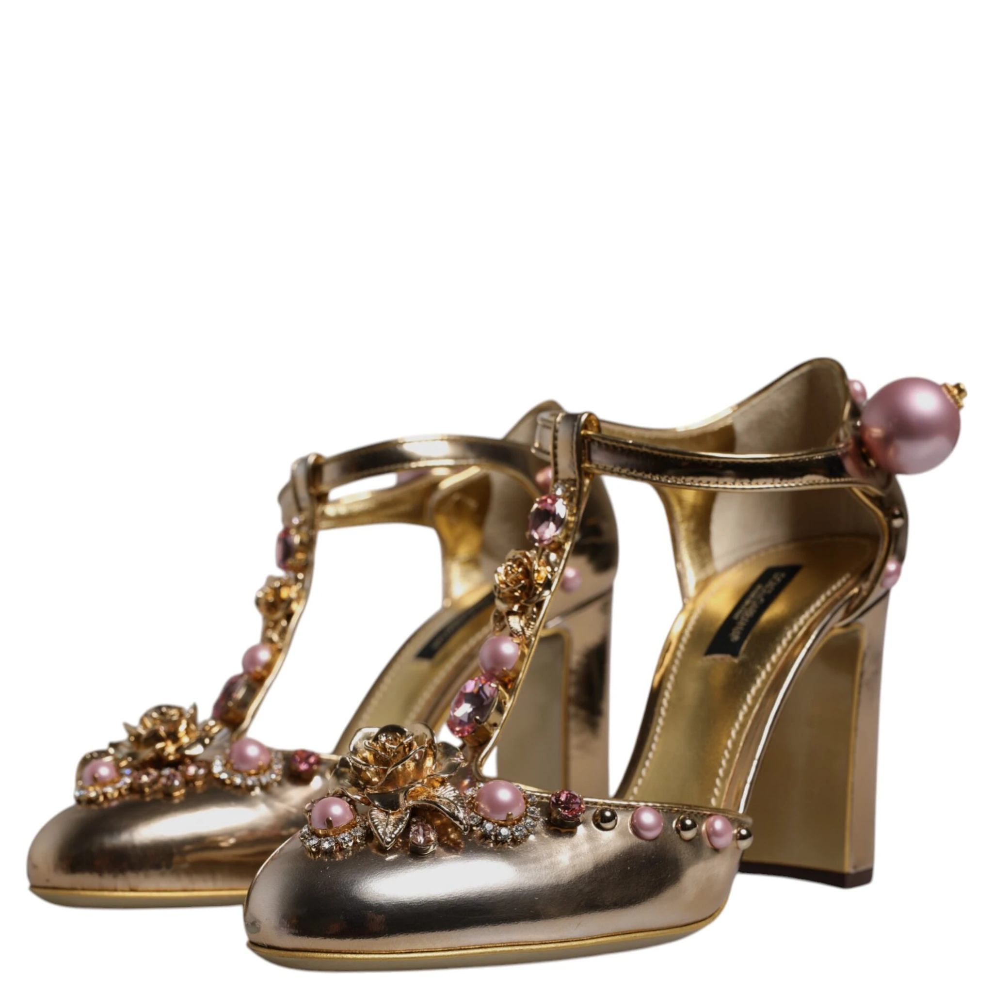 Gold Embellished Vally Heels Sandals Shoes