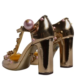 Gold Embellished Vally Heels Sandals Shoes