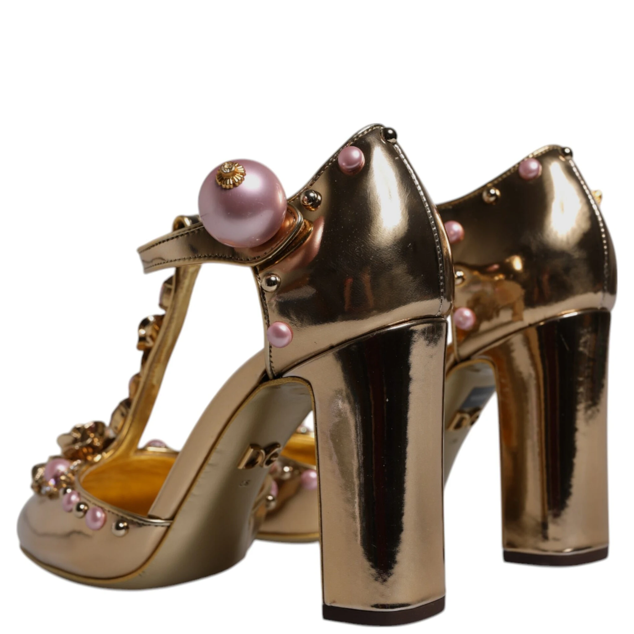Gold Embellished Vally Heels Sandals Shoes