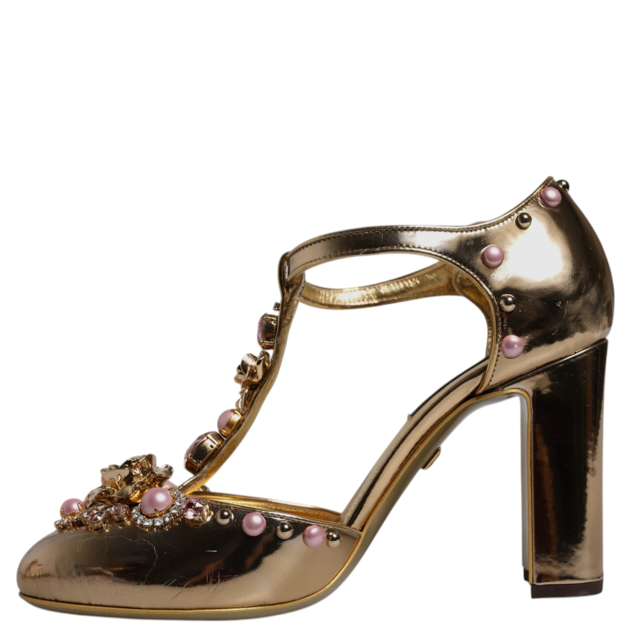 Gold Embellished Vally Heels Sandals Shoes