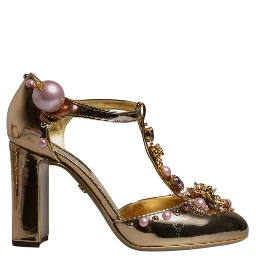 Gold Embellished Vally Heels Sandals Shoes