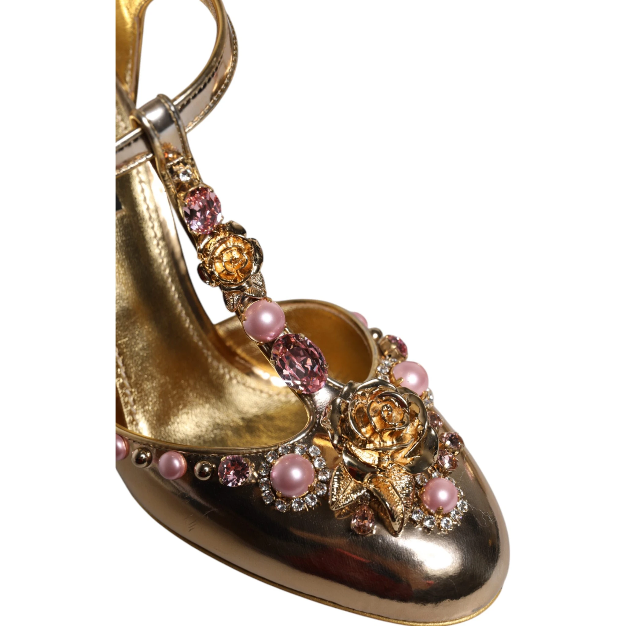 Gold Embellished Vally Heels Sandals Shoes