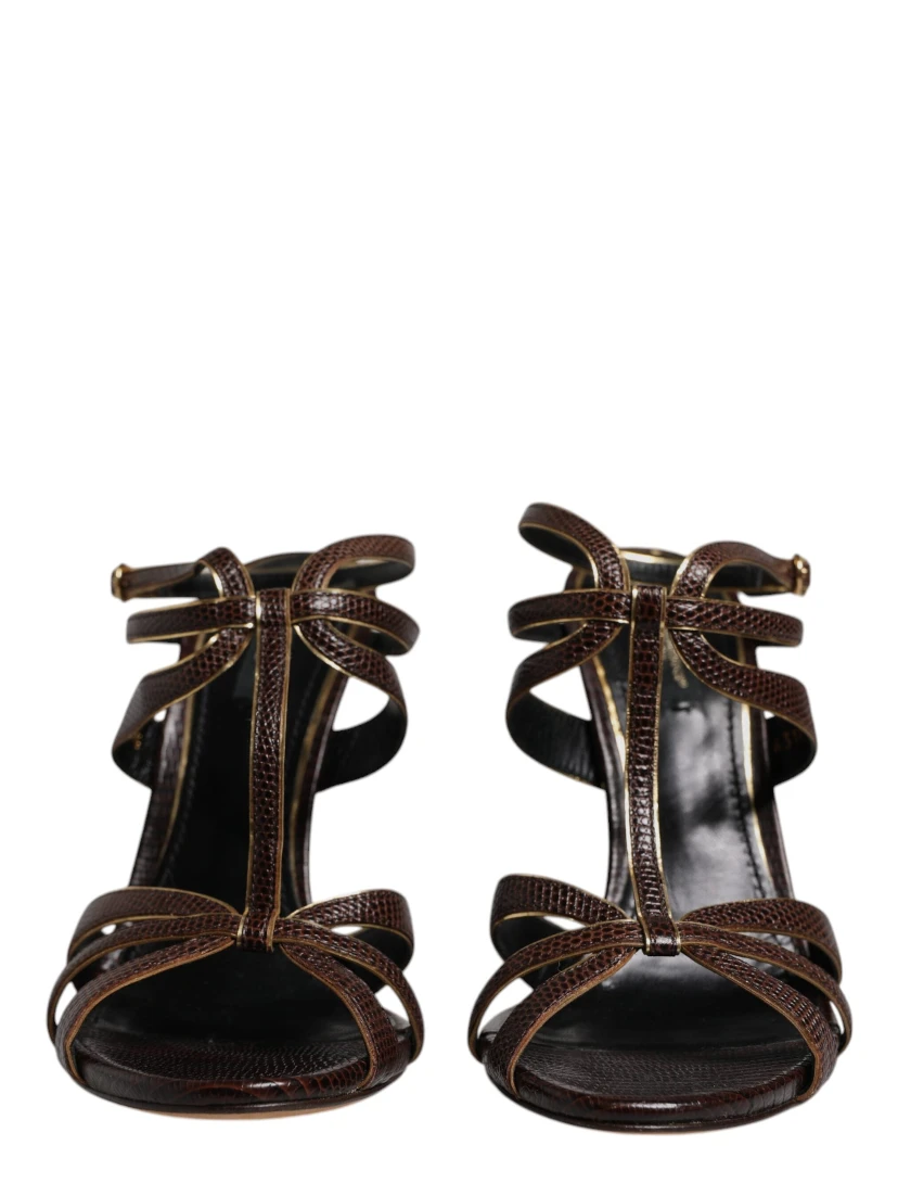 Bordeaux Ankle Strap Heels Sandals Shoes