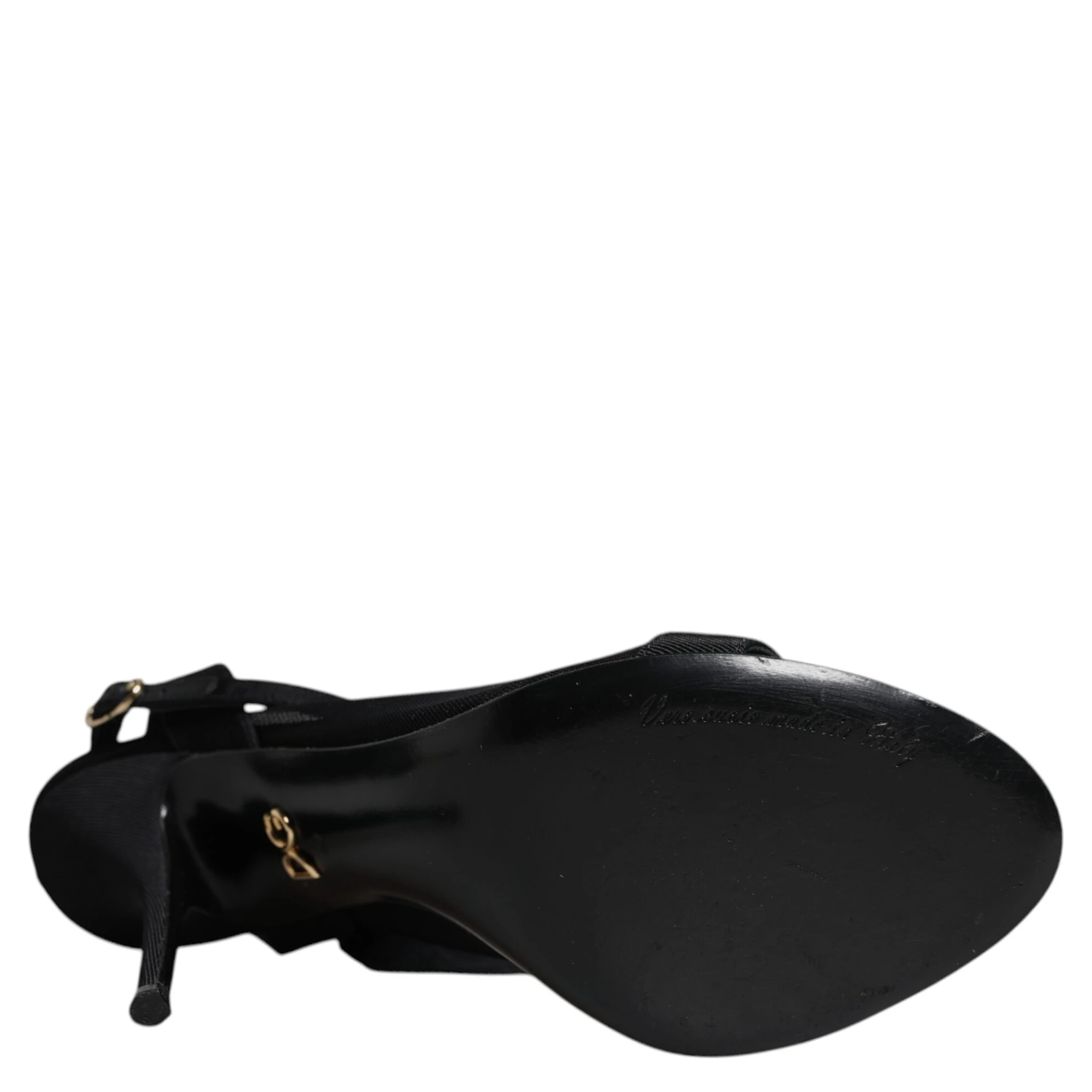 Black Tulle Stretch Heels Sandals Shoes