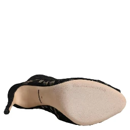 Black Floral Lace Heels Ankle Boots Shoes