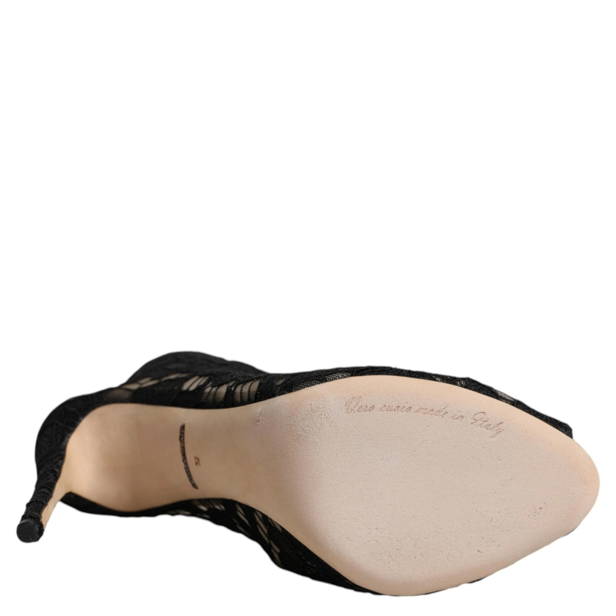 Black Floral Lace Heels Ankle Boots Shoes