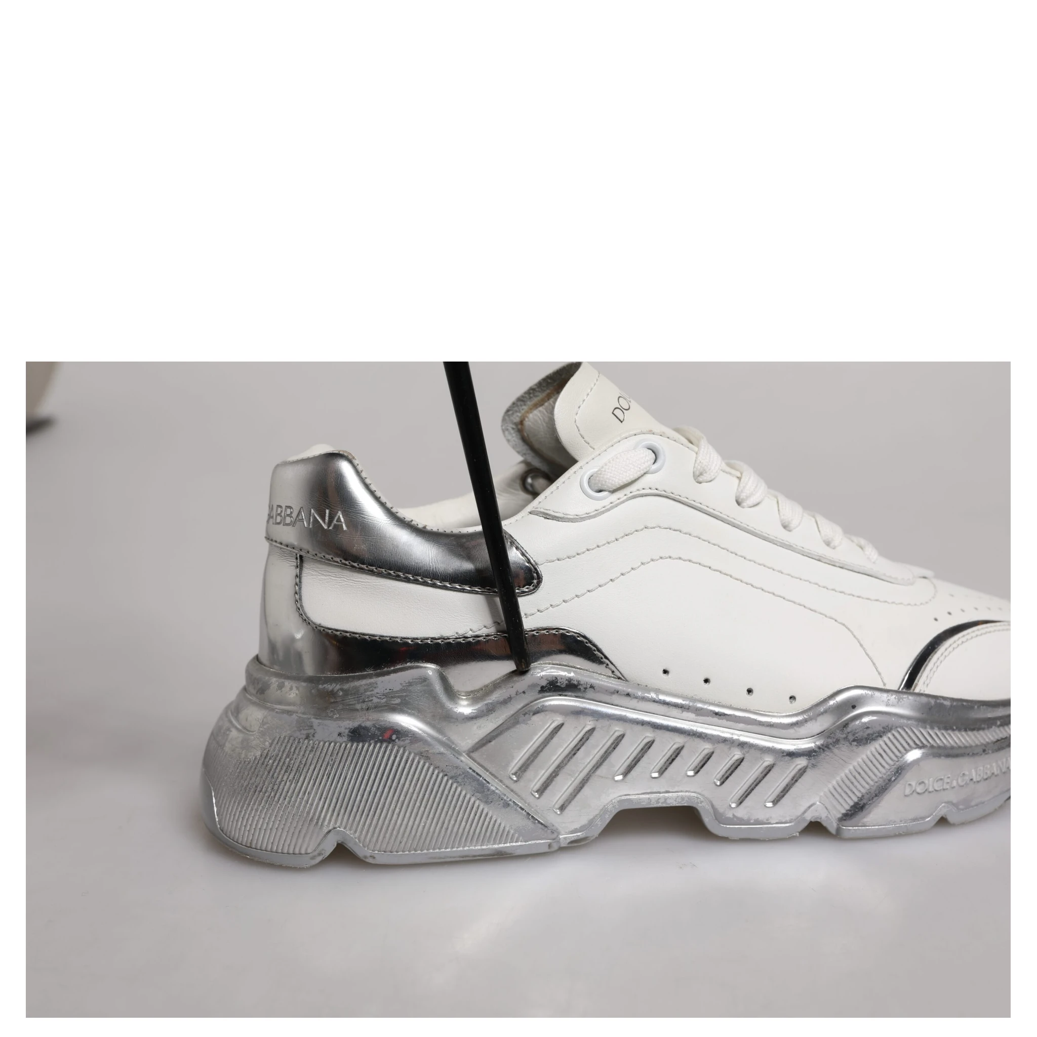 White Silver Daymaster Low Top Sneaker Shoes