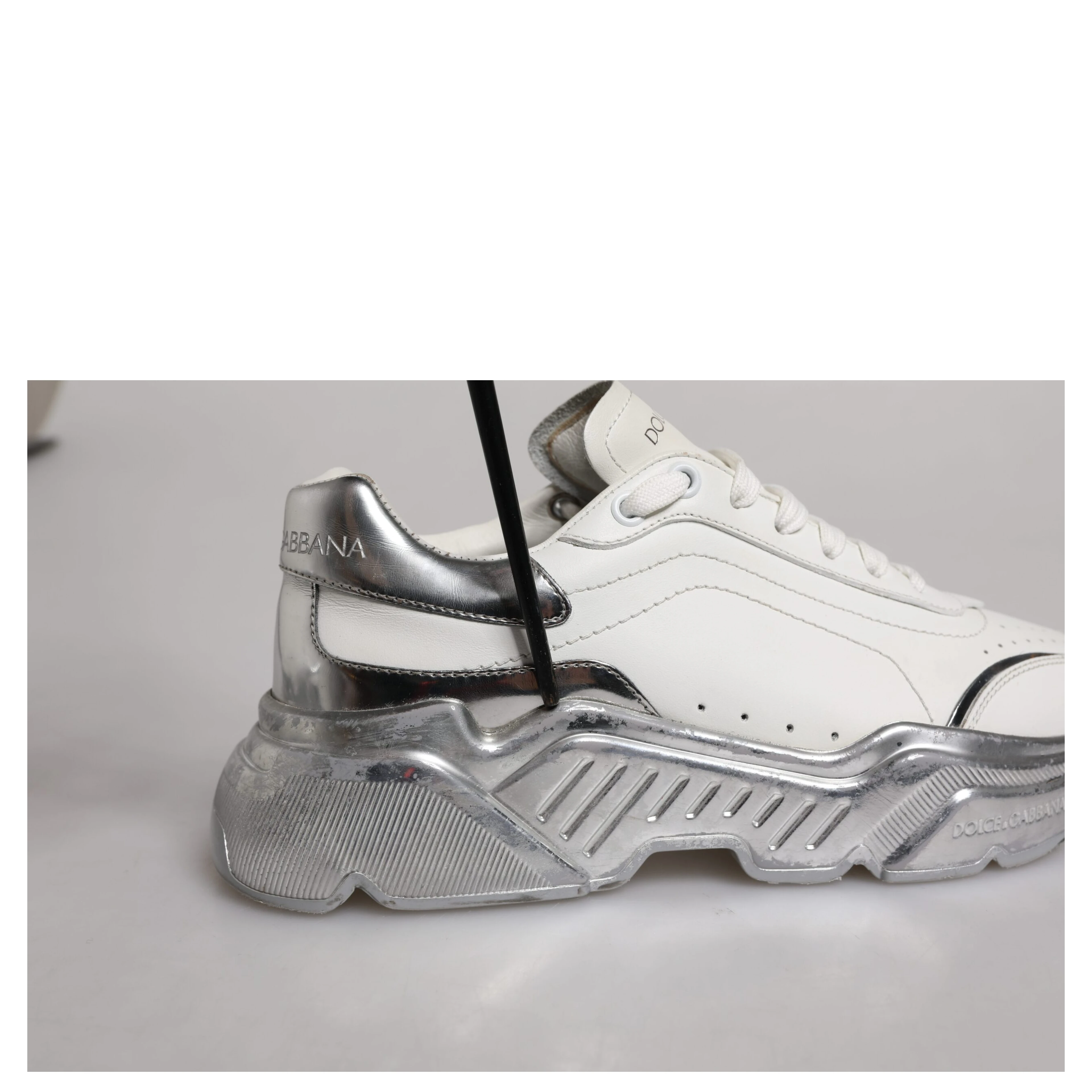 White Silver Daymaster Low Top Sneaker Shoes