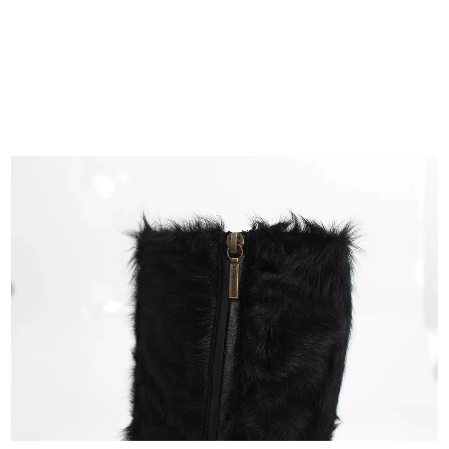 Black Xiangao Lamb Fur Leather Boots Shoes