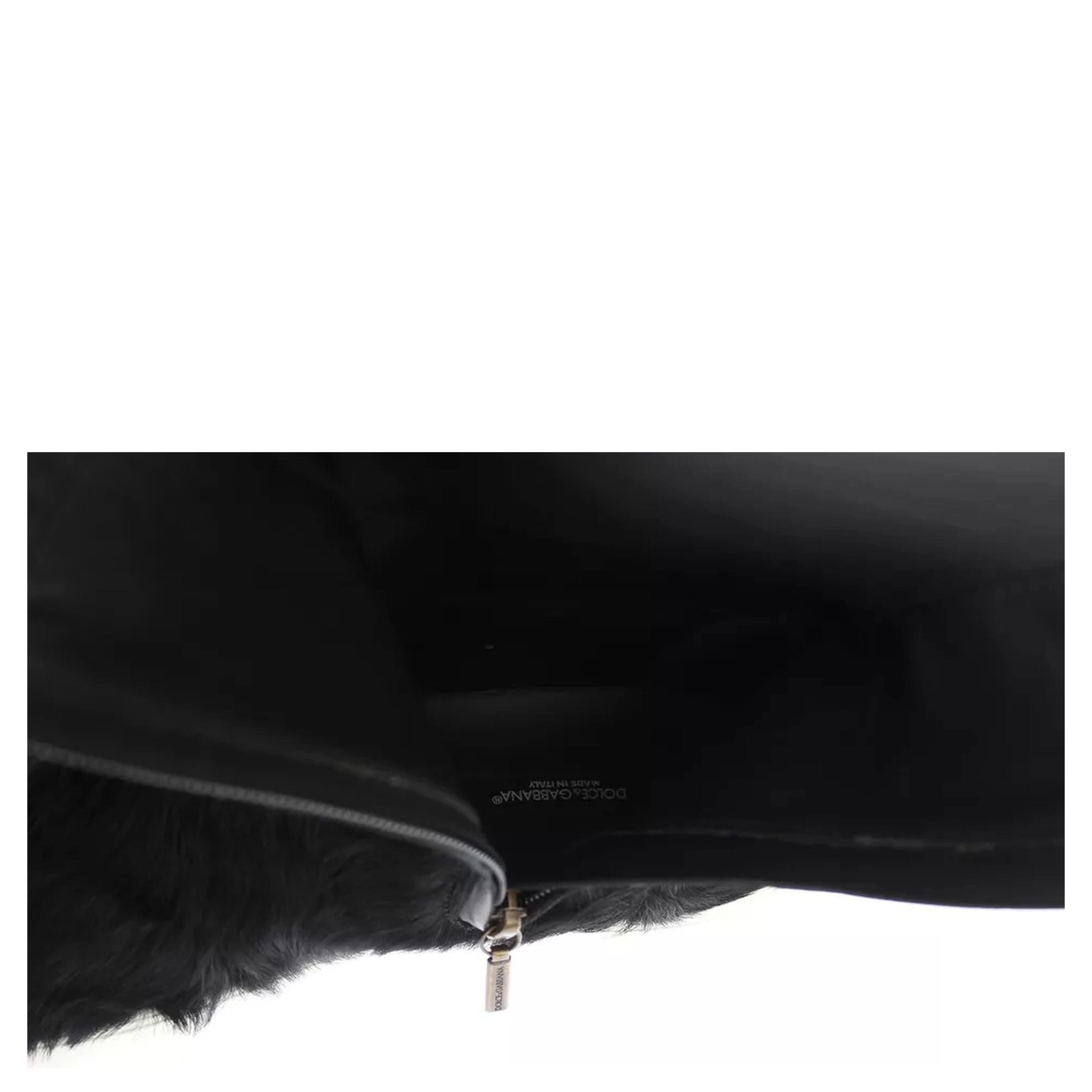Black Xiangao Lamb Fur Leather Boots Shoes