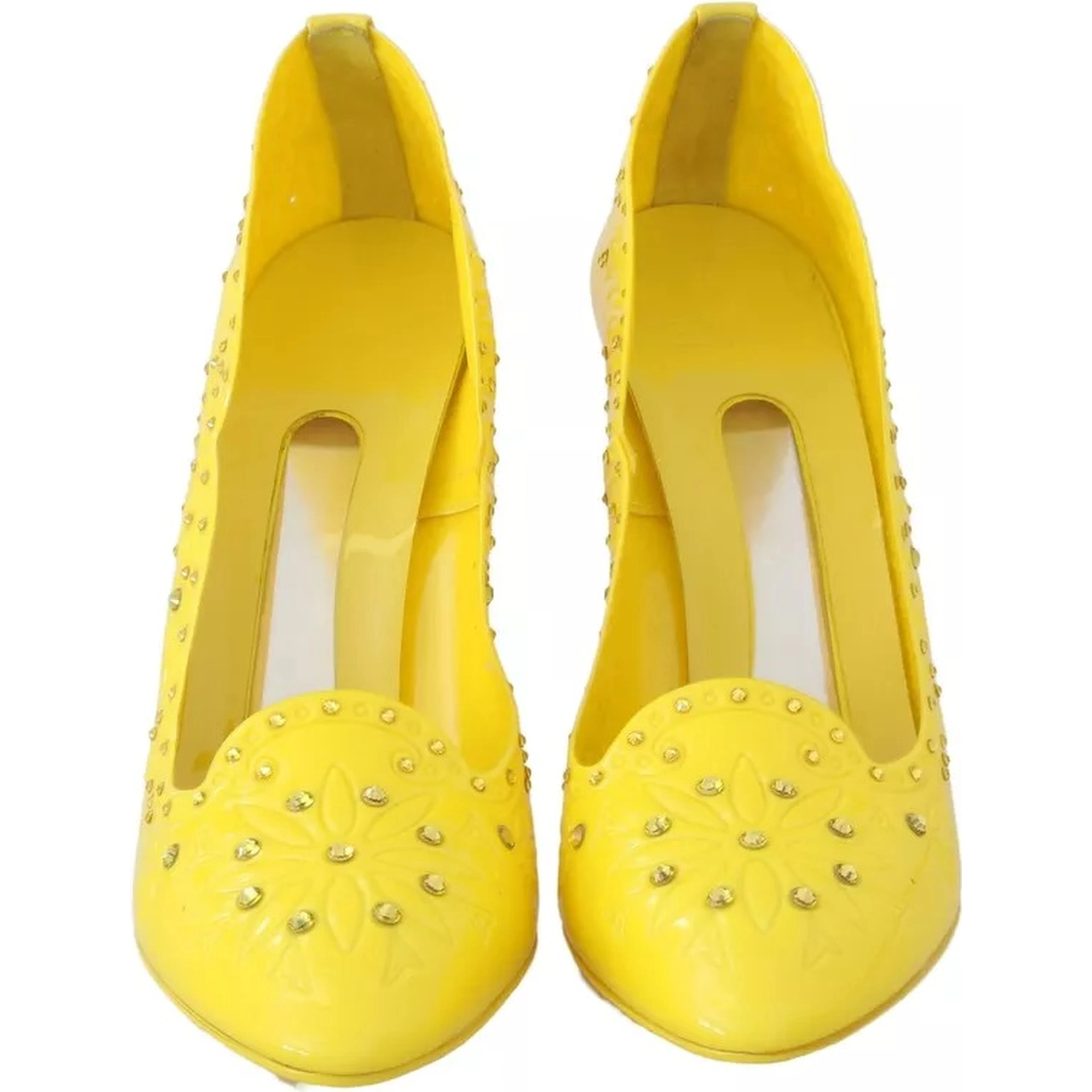 Yellow Crystal Heels CINDERELLA Shoes