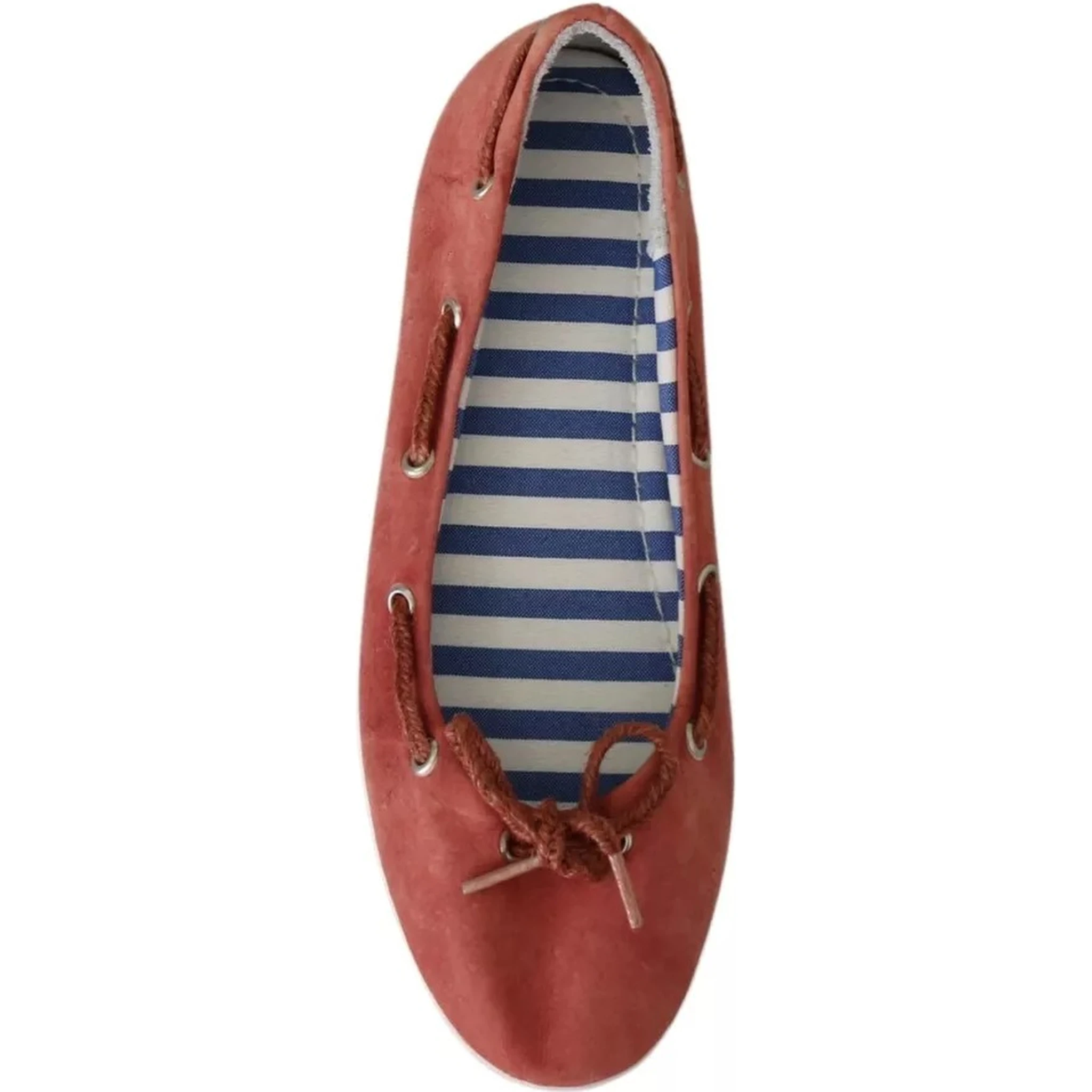 Scarlet Red Blue Stripe Flat Slip-On Shoes