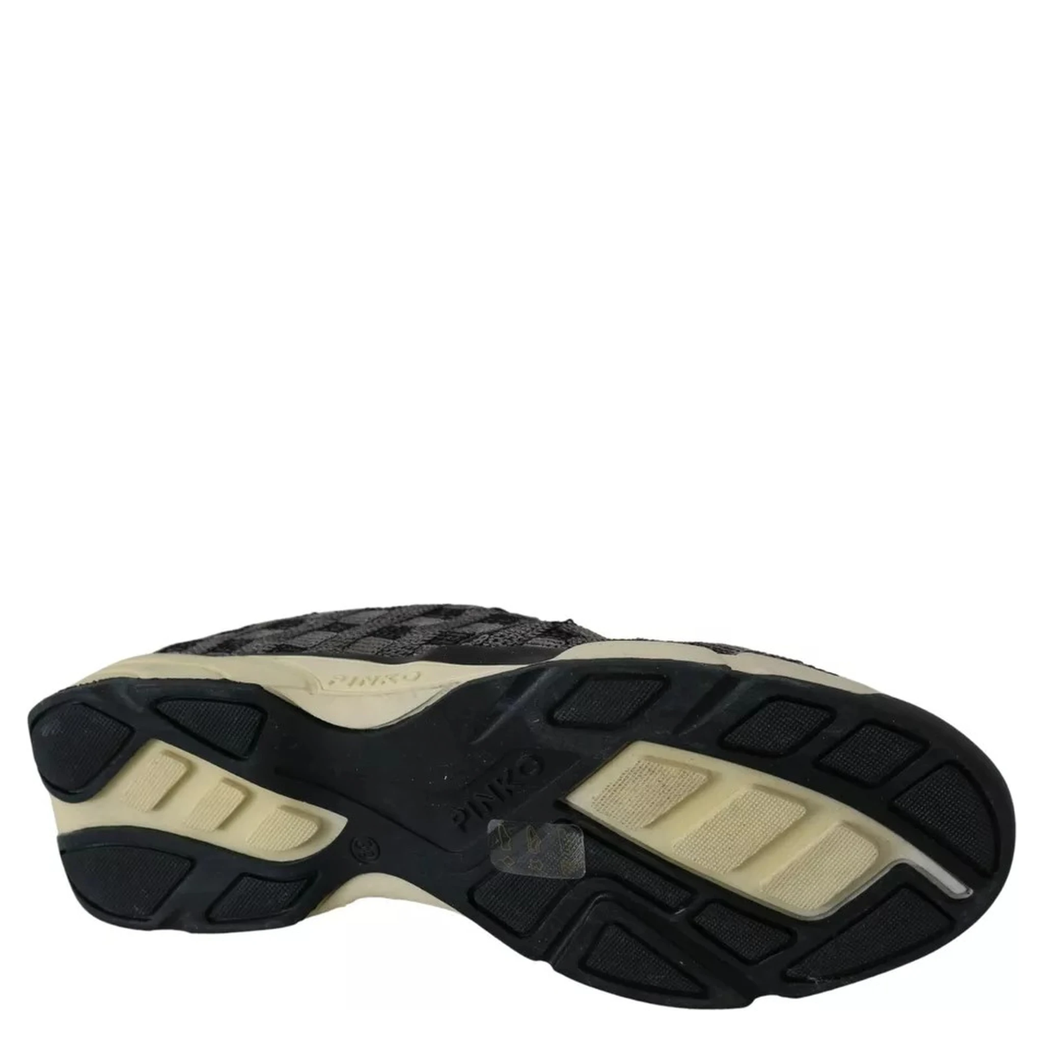 Silver Black Slip-on Sequence Design Sneakers Shoes