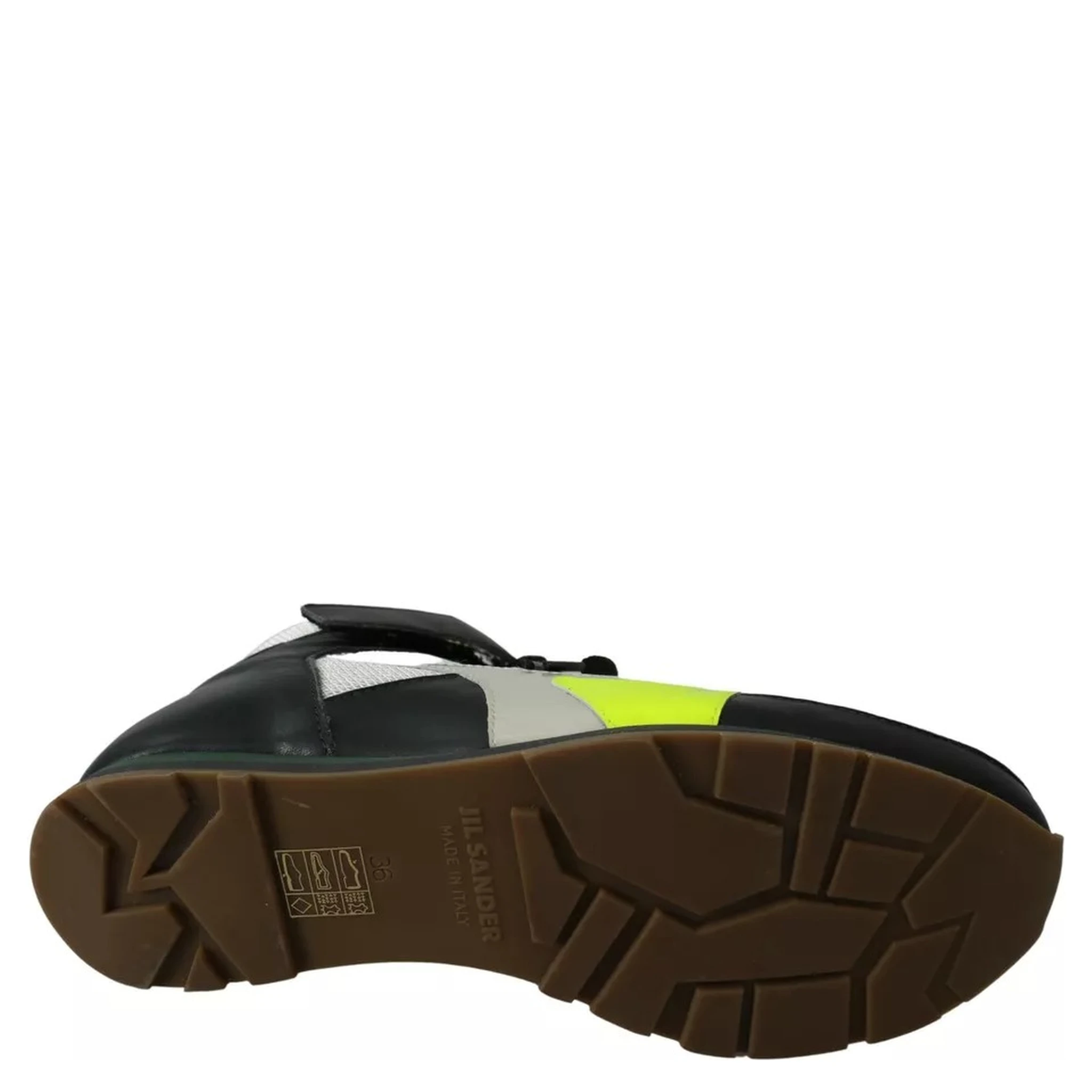 Fog Gray Neon Green Black Lace-Up Strap Shoes