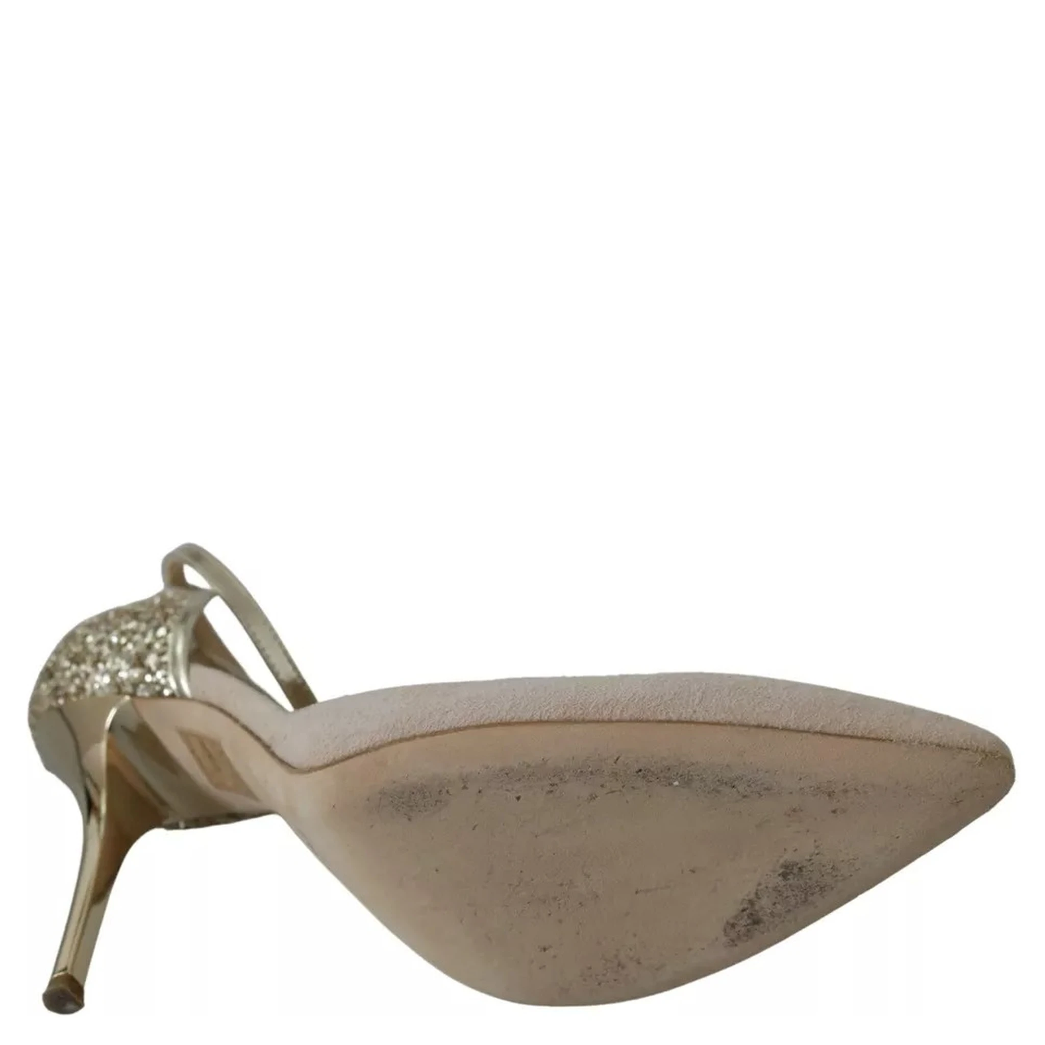 Beige Linen Ankle Strap High Heels Shoes