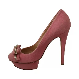 Pink Bow Stiletto Heel Pumps Shoes