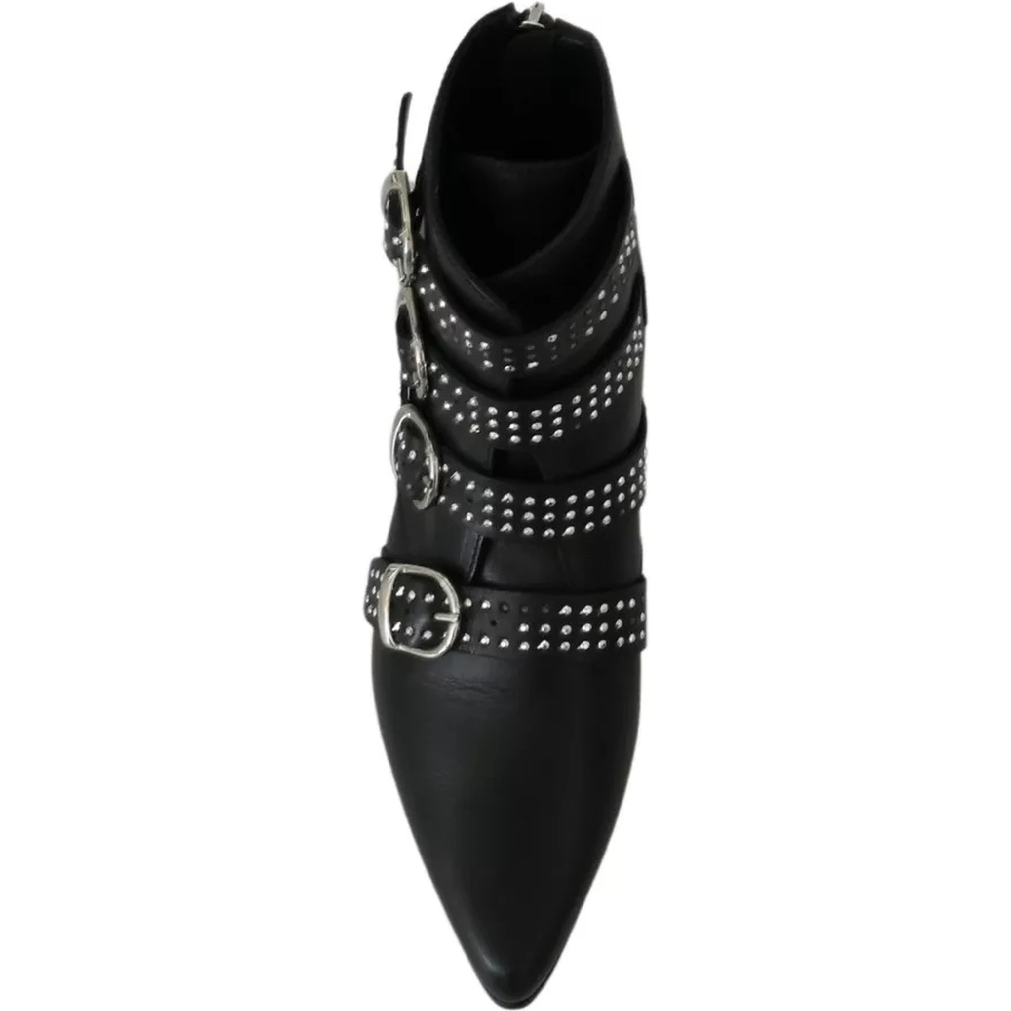 Black Fashion Buckled Zipper Ankle Boots Shoes