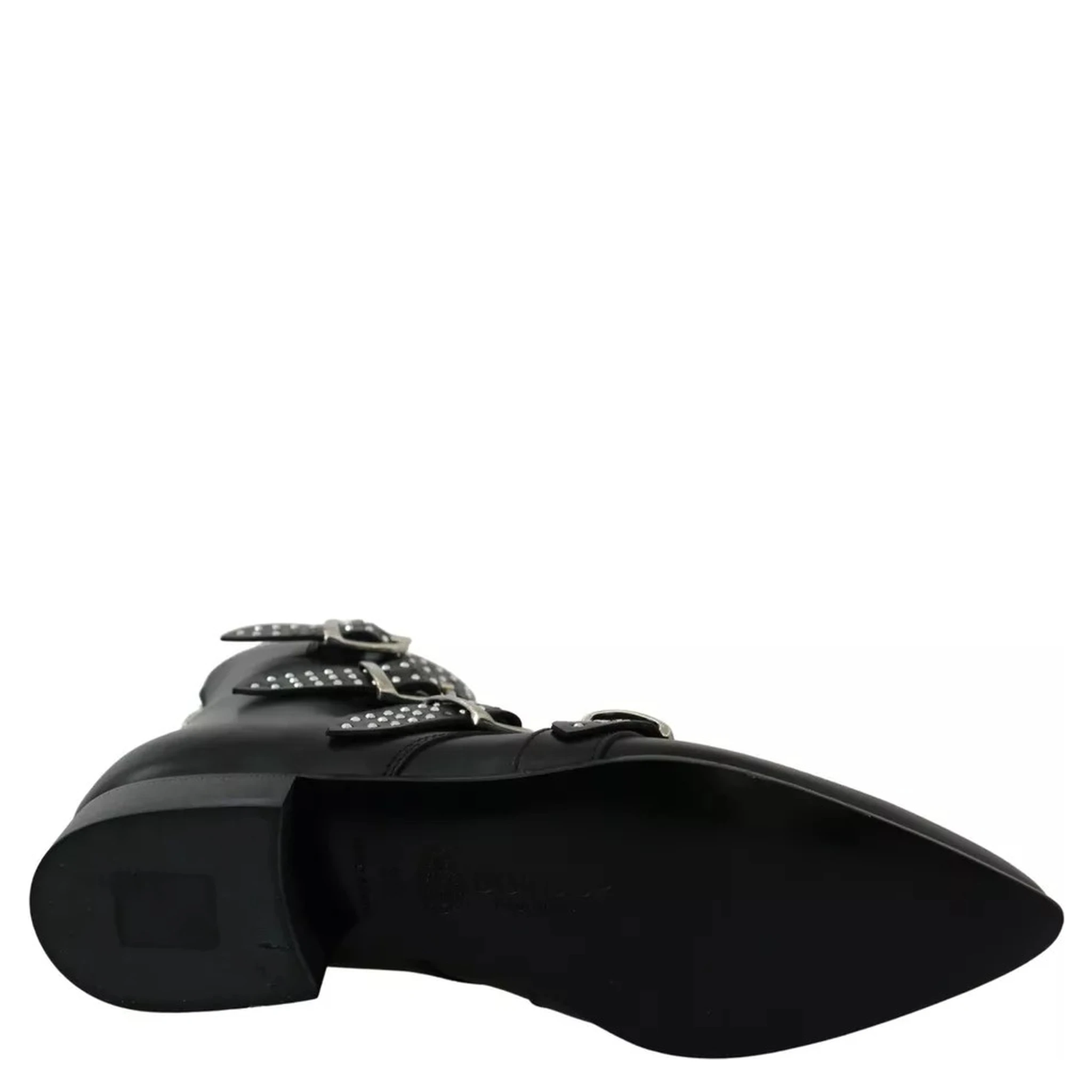 Black Fashion Buckled Zipper Ankle Boots Shoes