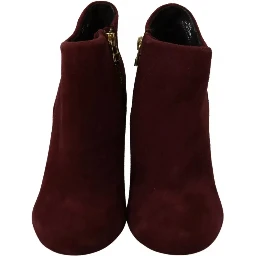 Maroon Blush Velvet Suede Penelope Ankle Boots Shoes