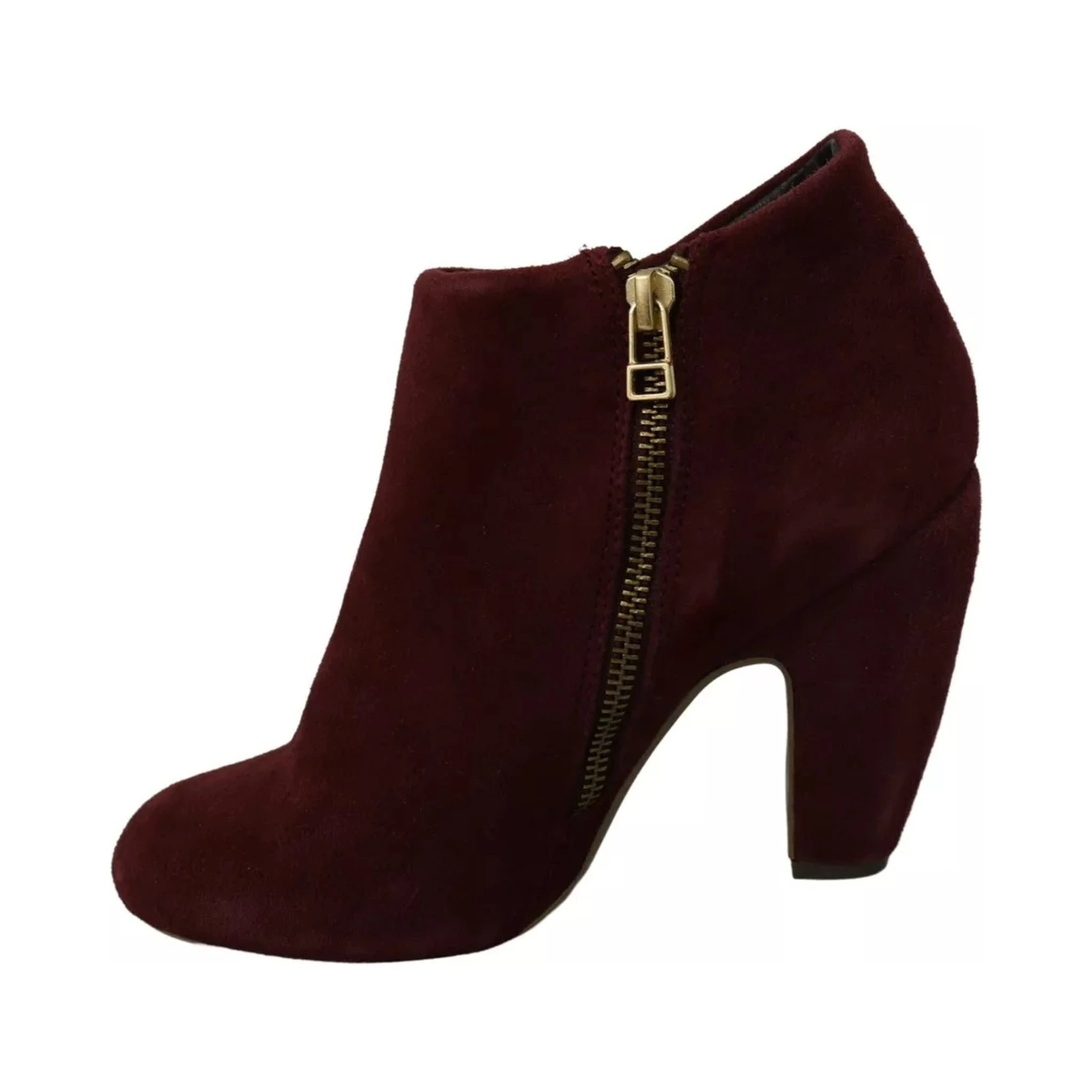 Maroon Blush Velvet Suede Penelope Ankle Boots Shoes