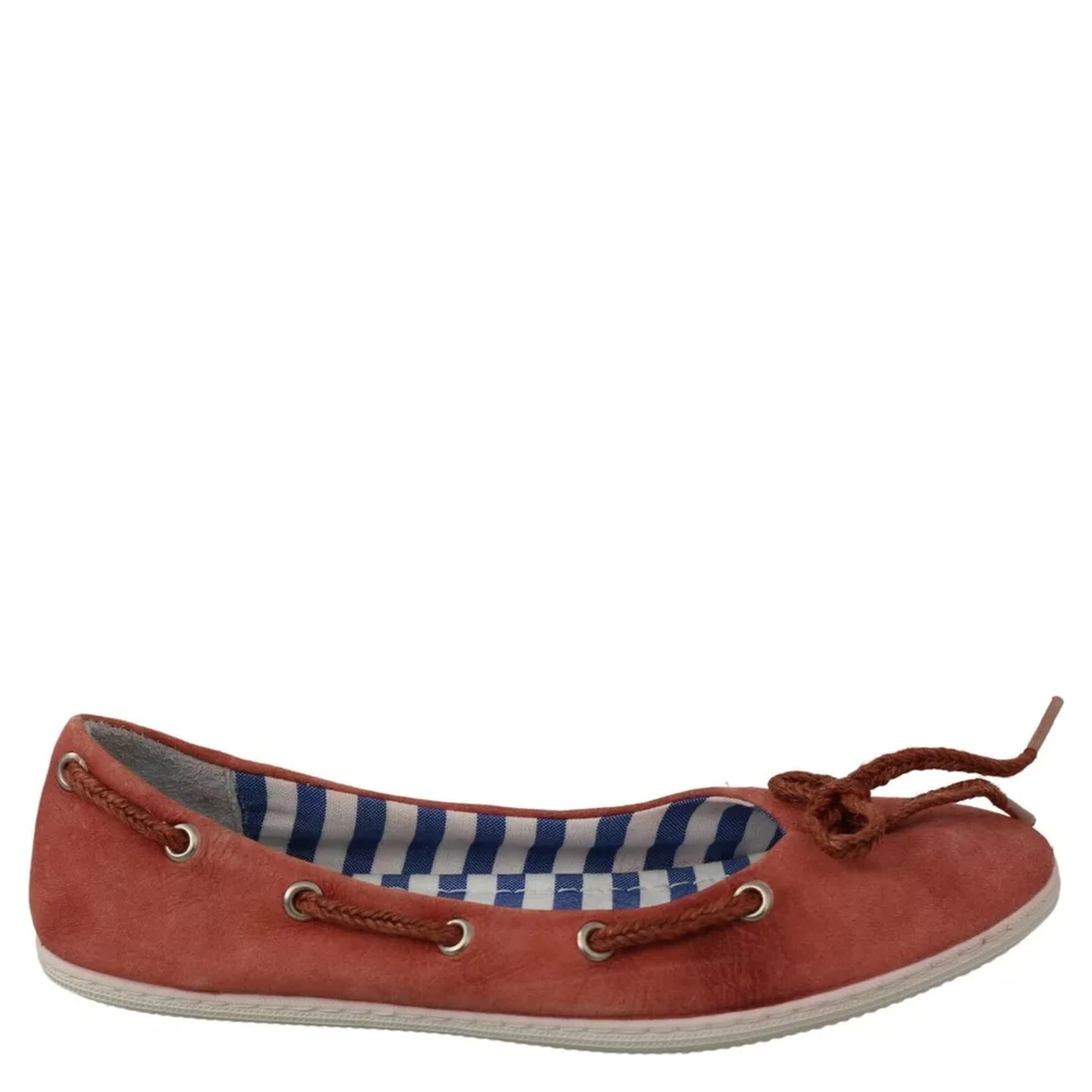 Coral Suede Lace Bow Loafers Ballet Flat Shoes