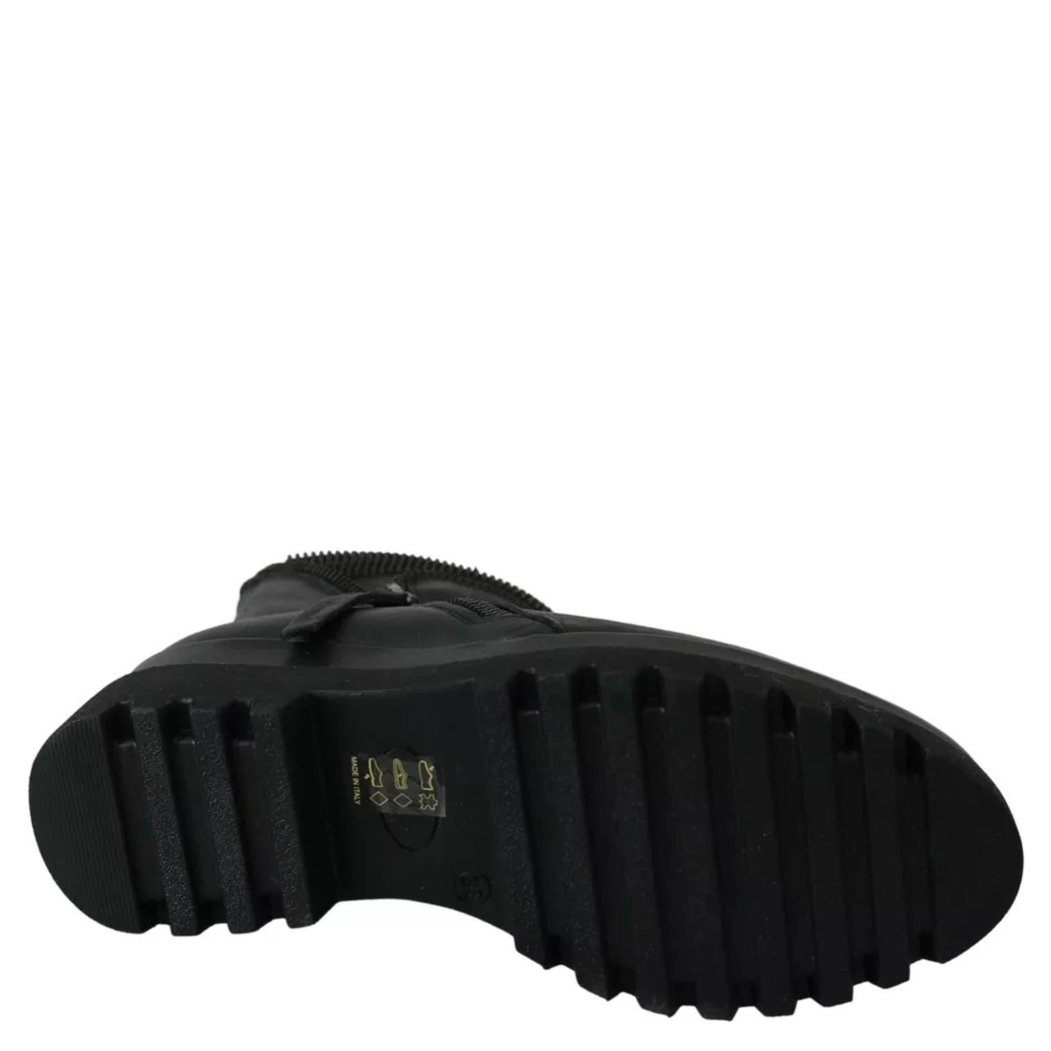 Black Leather Zipper Ankle Boots Shoes