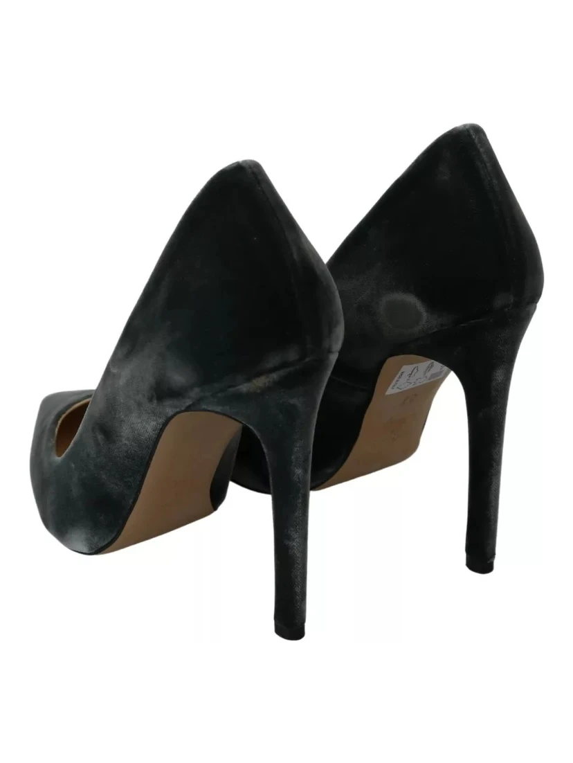 Gray Velvet Dress Stiletto Pumps Shoes