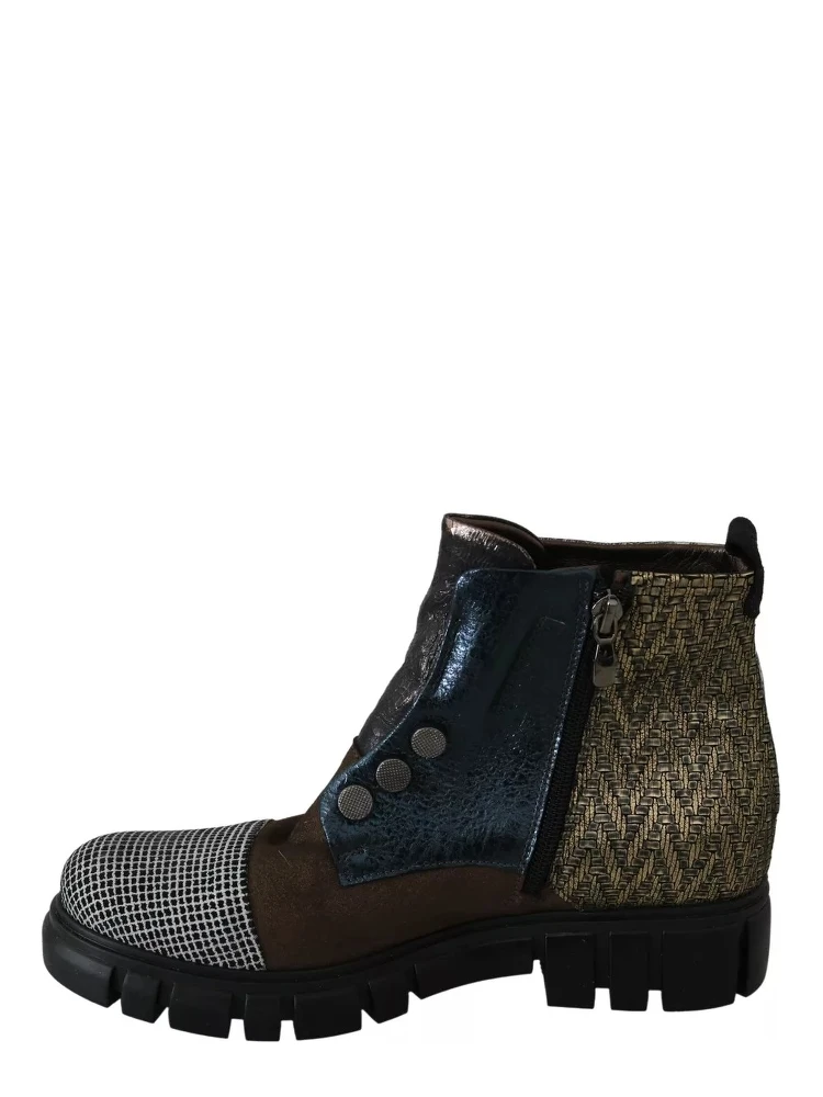 Multicolor Leather Suede Zipper Ankle Boots Shoes alternative