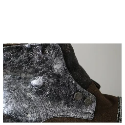 Multicolor Leather Suede Zipper Ankle Boots Shoes