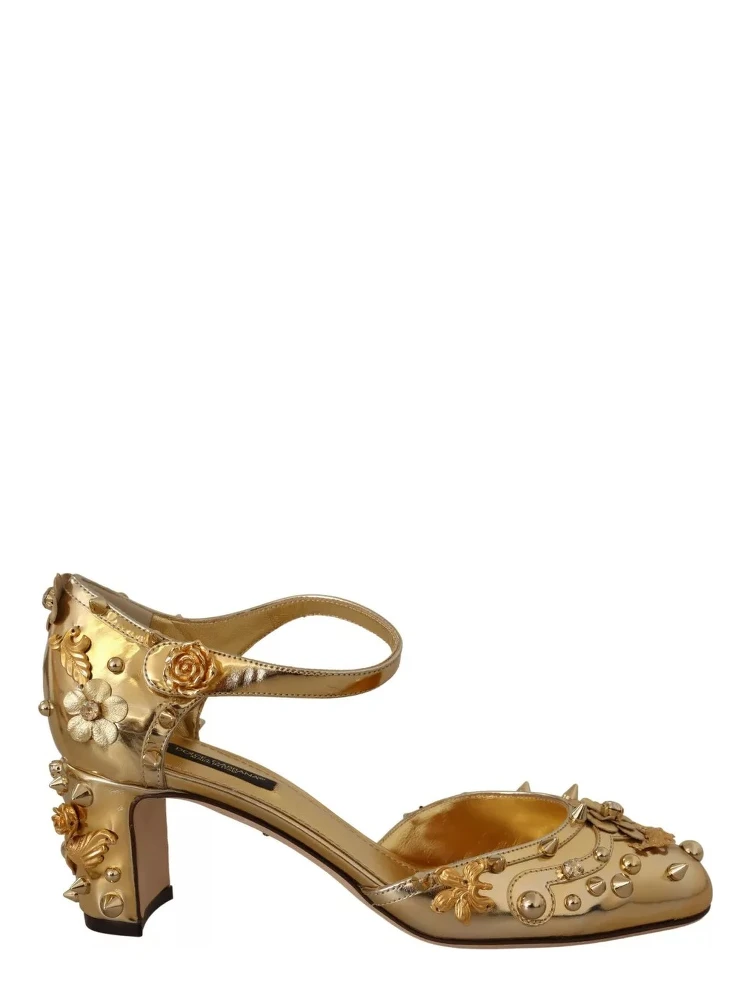 Gold Studs Vally Slingback Sandals Shoes
