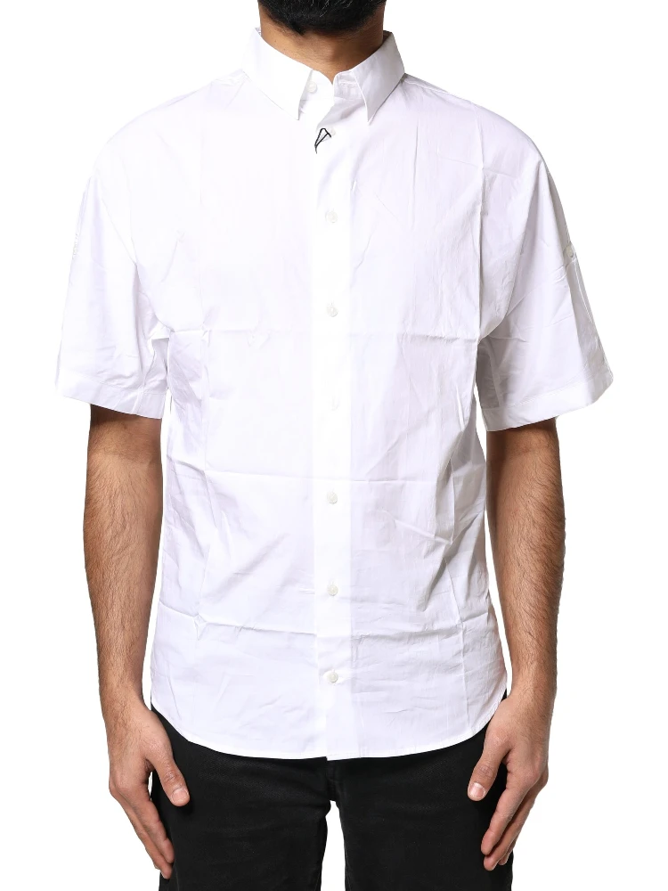 White Cotton Button Down Casual Men Polo Shirt