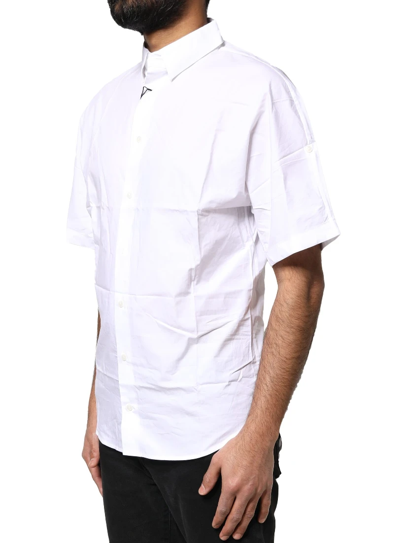 White Cotton Button Down Casual Men Polo Shirt