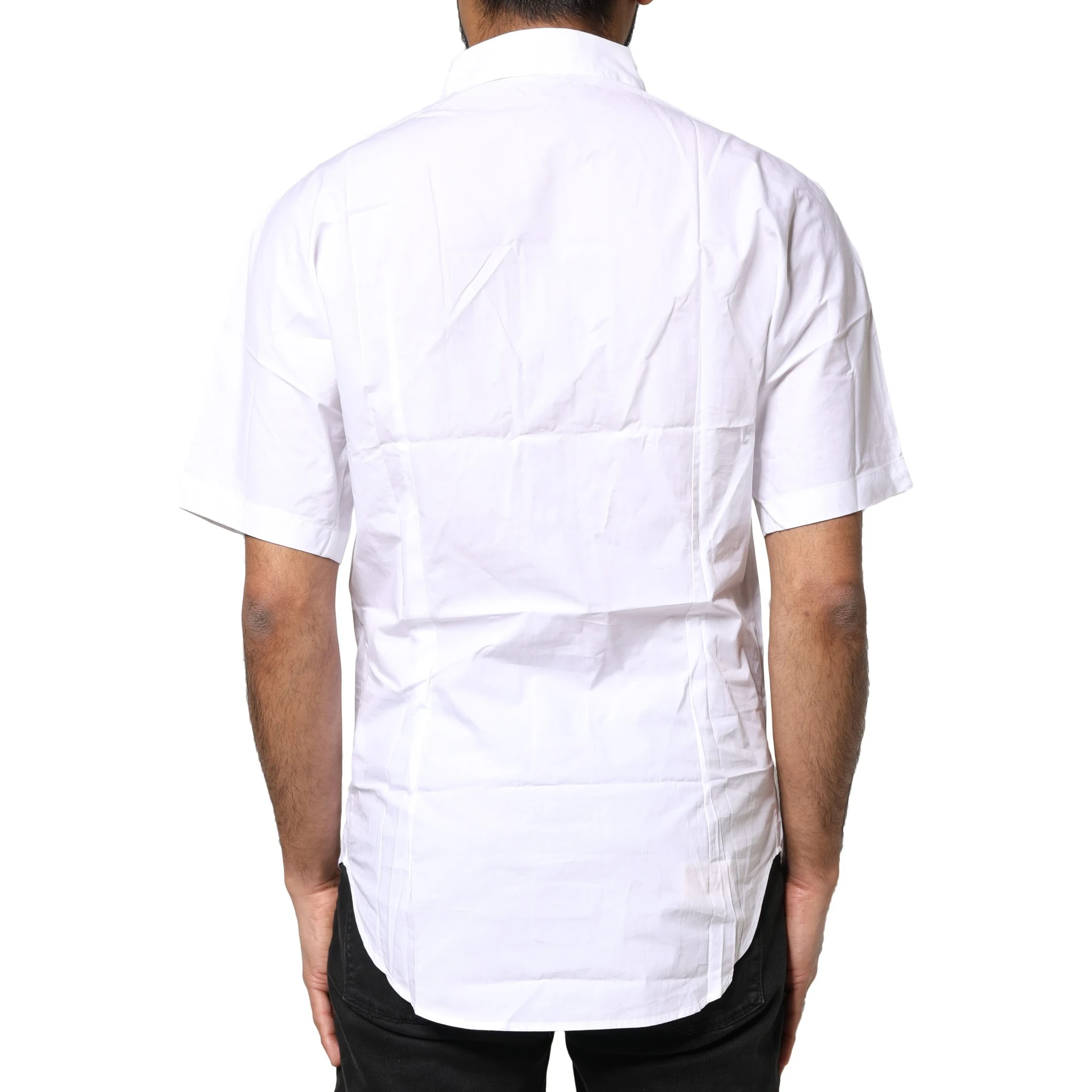 White Cotton Button Down Casual Men Polo Shirt