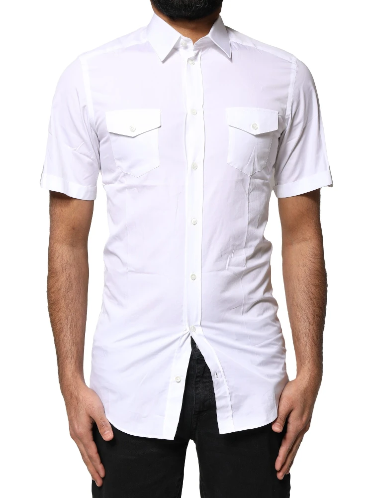 White GOLD Button Down Casual Men Polo Shirt alternative