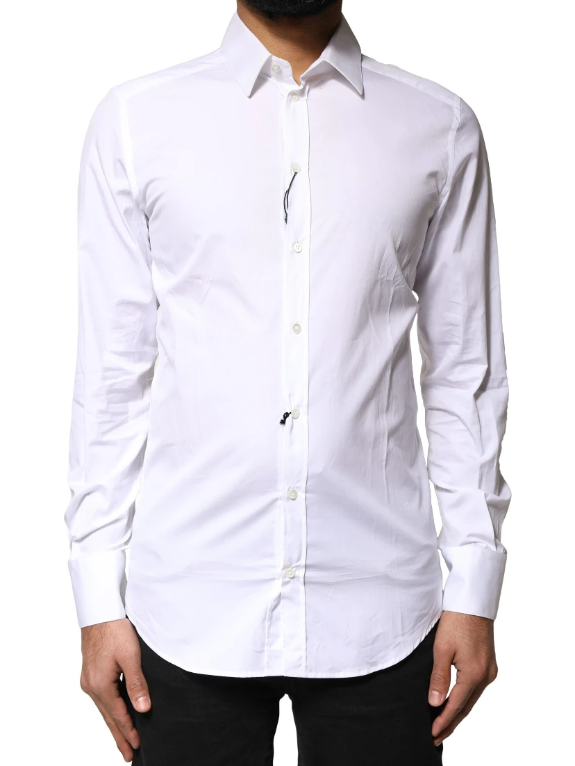White GOLD Cotton Long Sleeves Men Dress Shirt